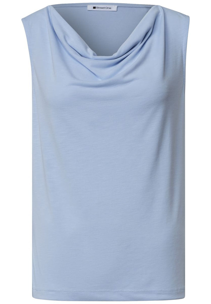 Silk-Look Top mit Wasserfall-Ausschnitt