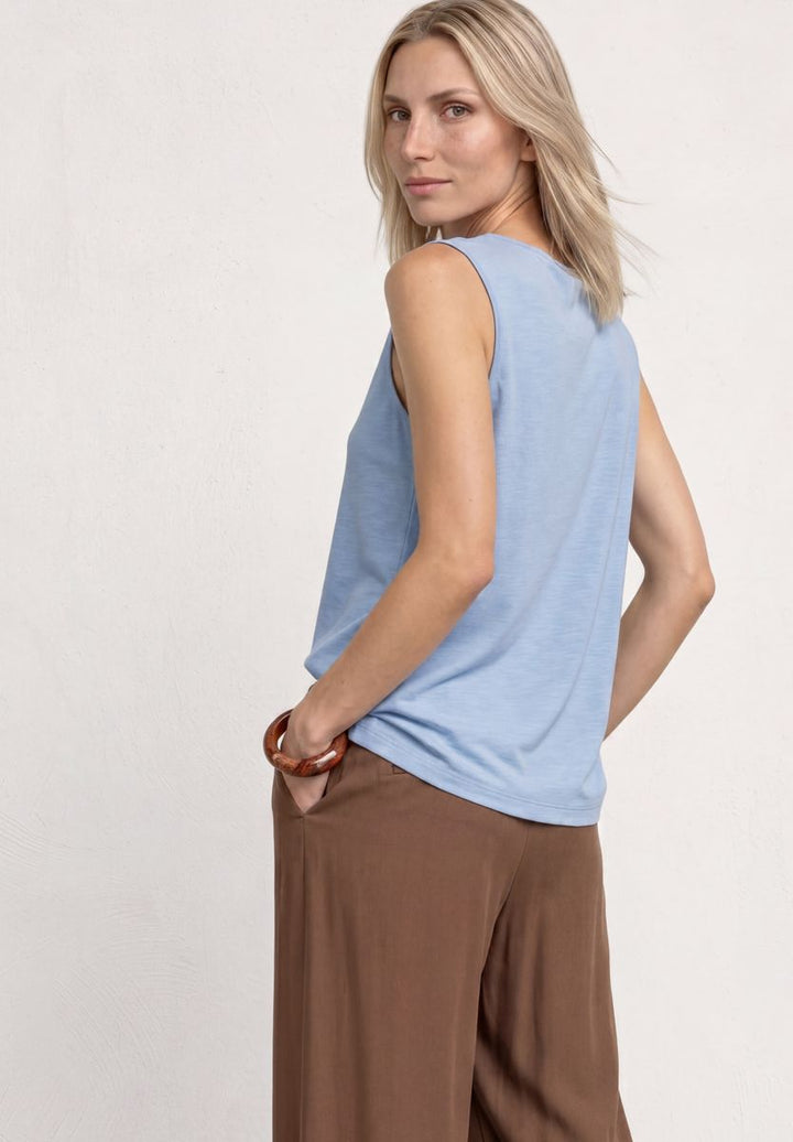 Silk-Look Top mit Wasserfall-Ausschnitt