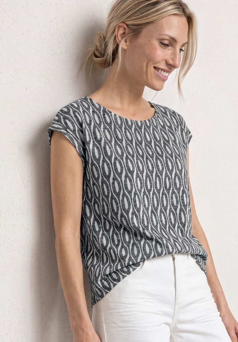 Dropped Shoulder Shirt im Ausbrenner-Look