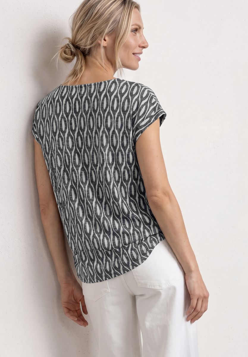 Dropped Shoulder Shirt im Ausbrenner-Look