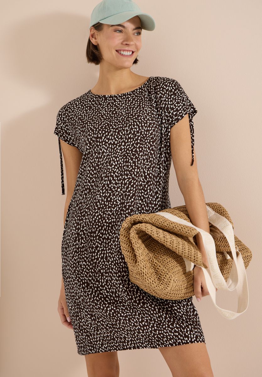 Knielanges Kleid mit Capsleeves
