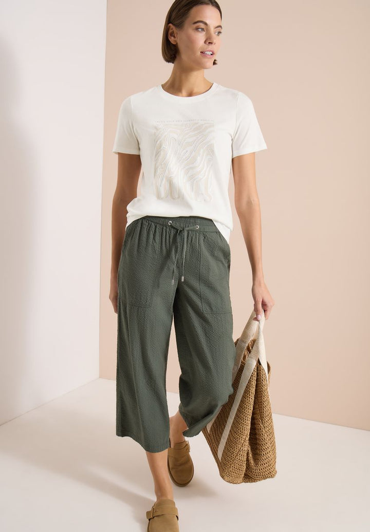 T-Shirt mit Rundhals und Folienprint