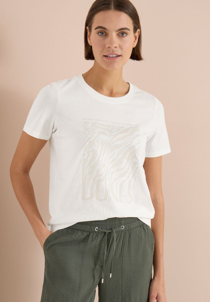 T-Shirt mit Rundhals und Folienprint
