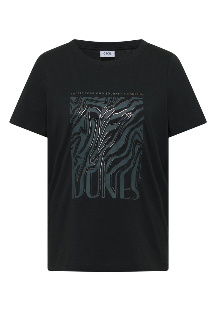 T-Shirt mit Rundhals und Folienprint
