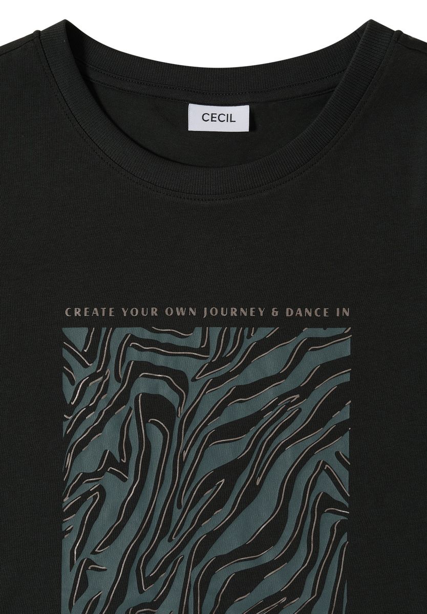 T-Shirt mit Rundhals und Folienprint