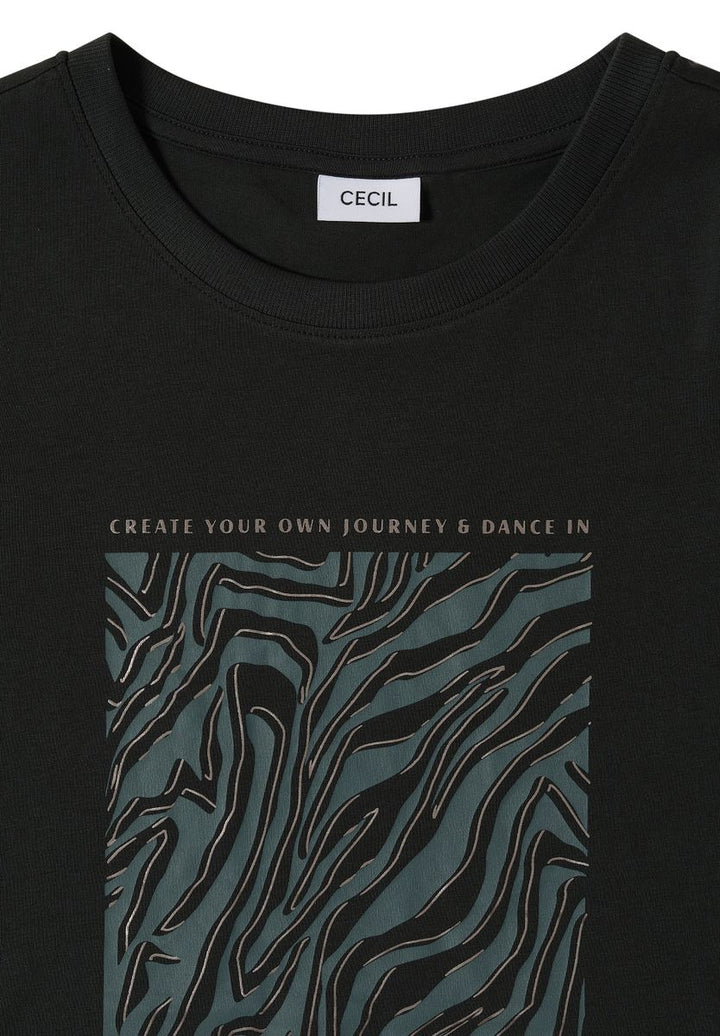 T-Shirt mit Rundhals und Folienprint