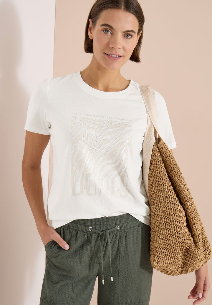 T-Shirt mit Rundhals und Folienprint