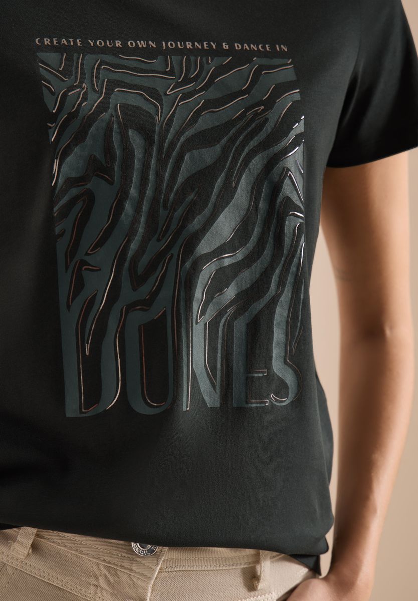 T-Shirt mit Rundhals und Folienprint