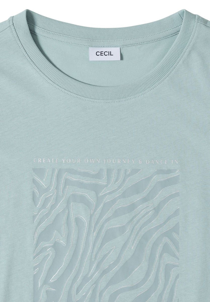 T-Shirt mit Rundhals und Folienprint