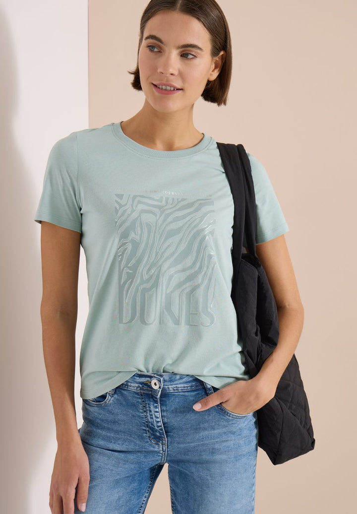 T-Shirt mit Rundhals und Folienprint