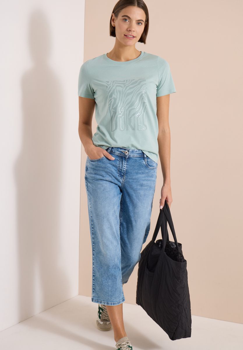 T-Shirt mit Rundhals und Folienprint