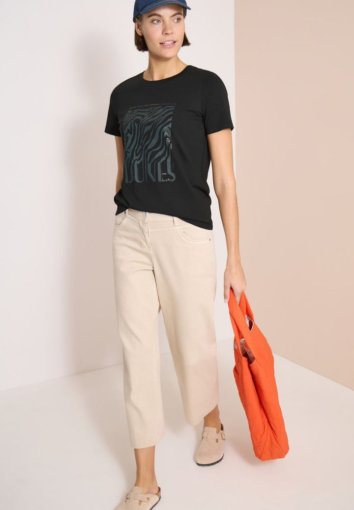 T-Shirt mit Rundhals und Folienprint