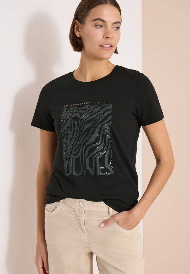 T-Shirt mit Rundhals und Folienprint