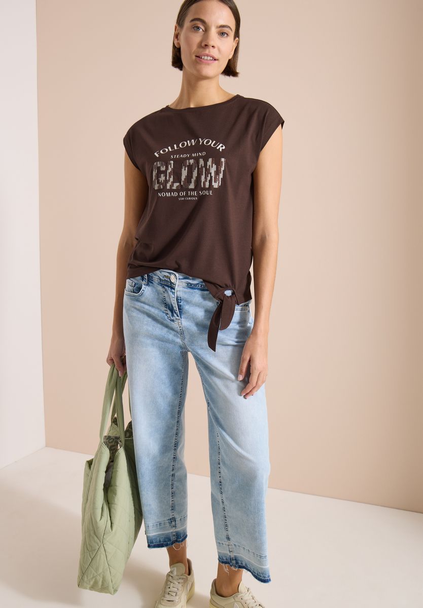 Dropped Shoulder Shirt mit Knotendetail