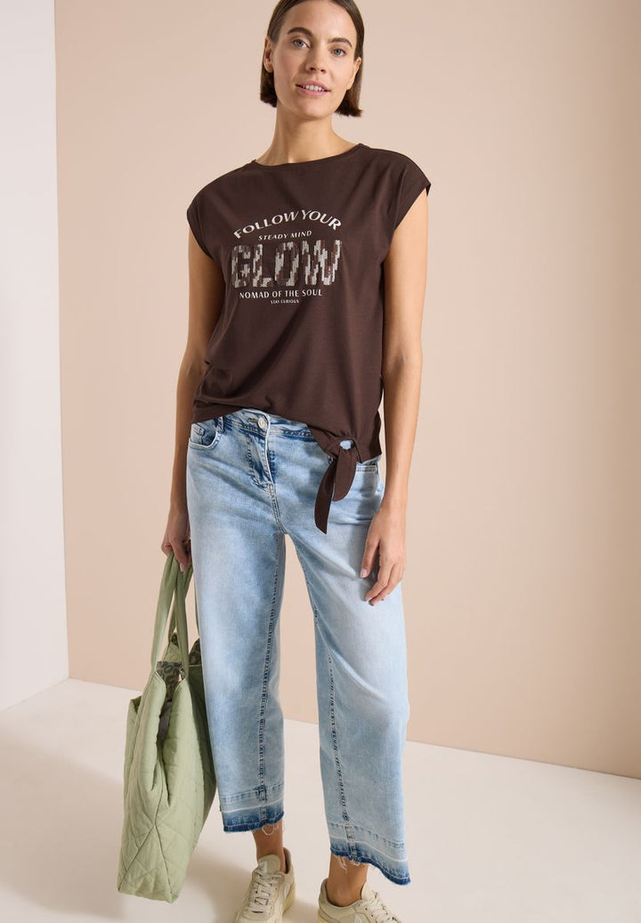 Dropped Shoulder Shirt mit Knotendetail