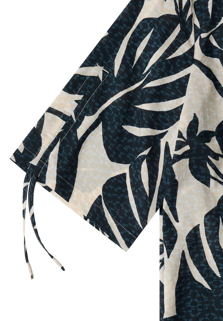 Bluse mit Rundhals und Raffung