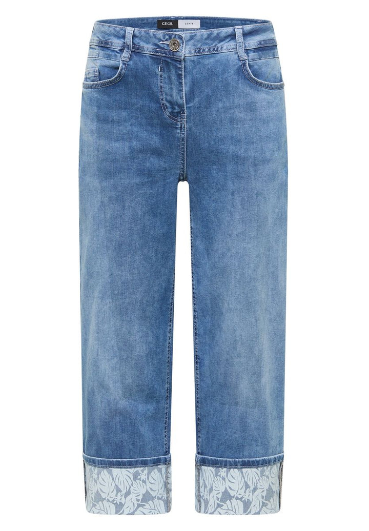 7/8 Wide Leg Jeans mit Turn-Up-Detail