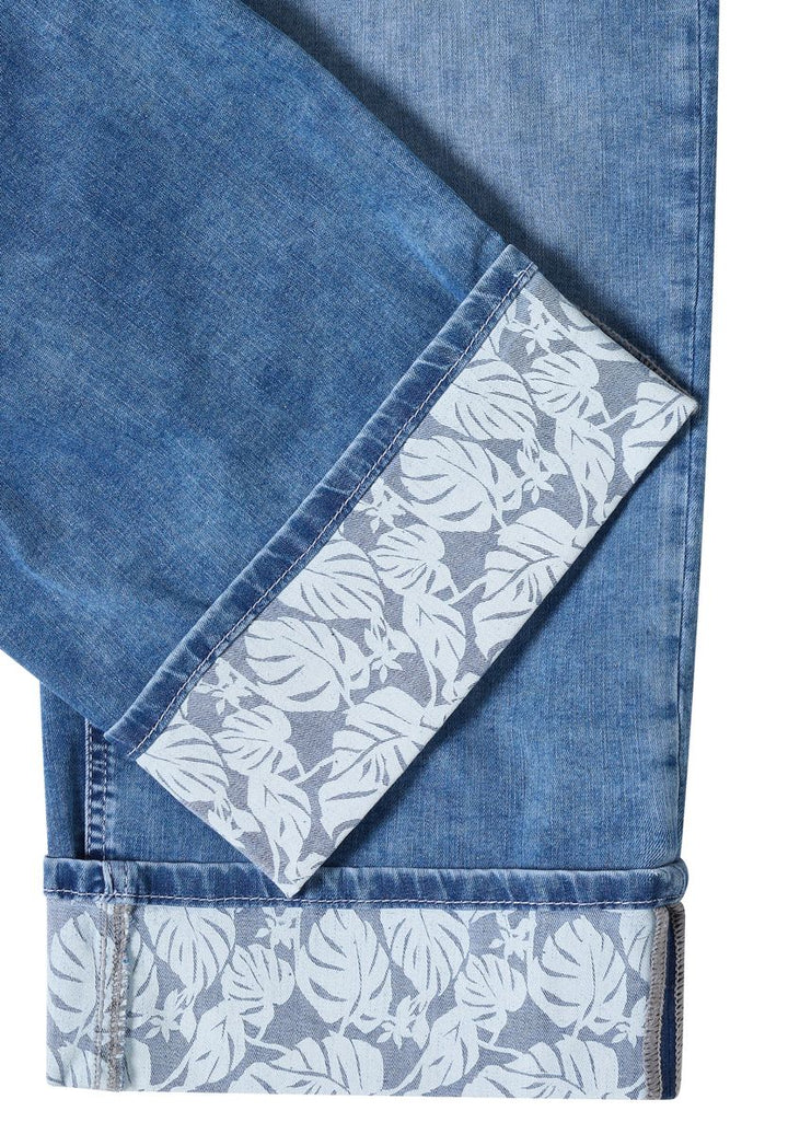 7/8 Wide Leg Jeans mit Turn-Up-Detail