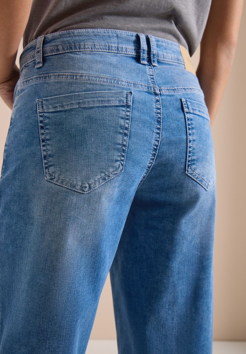 7/8 Wide Leg Jeans mit Turn-Up-Detail