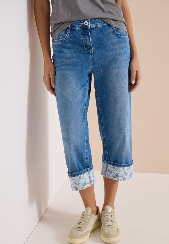 7/8 Wide Leg Jeans mit Turn-Up-Detail