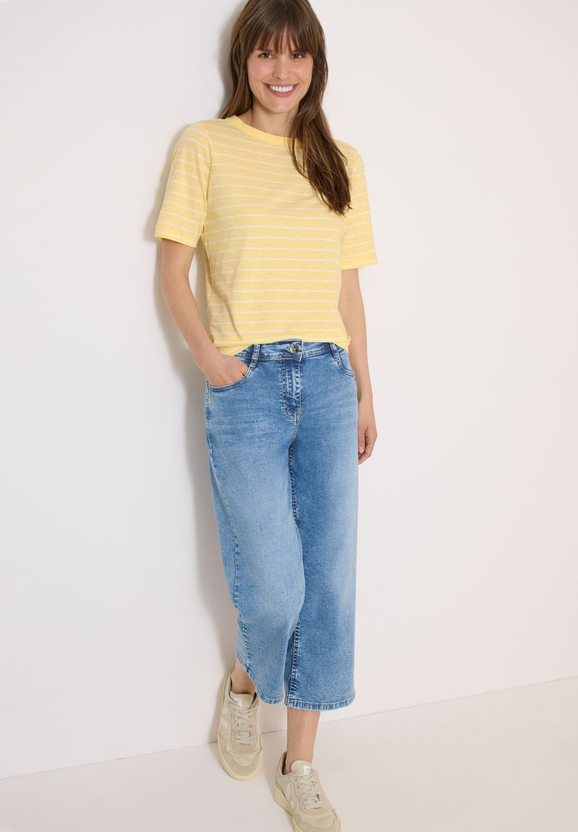 Shirt mit U-Boot-Ausschnitt und Streifen