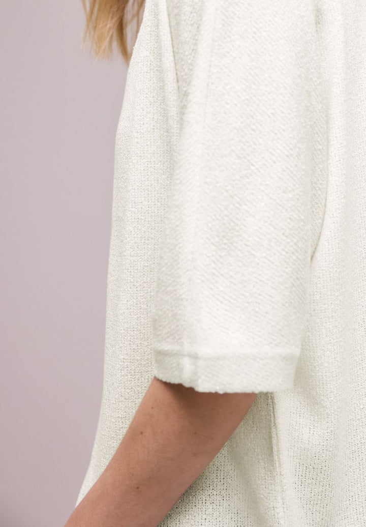 Kurzarm Jacke im Strick-Look mit Glitzer