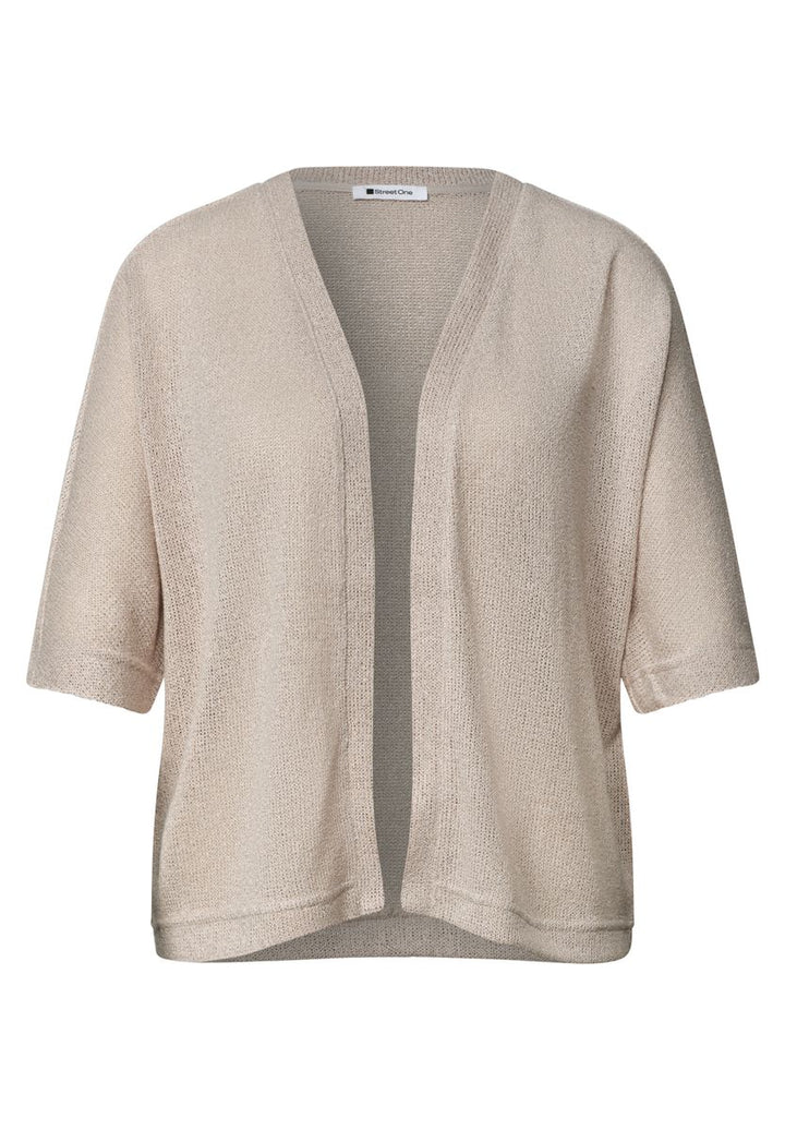 Kurzarm Jacke im Strick-Look mit Glitzer