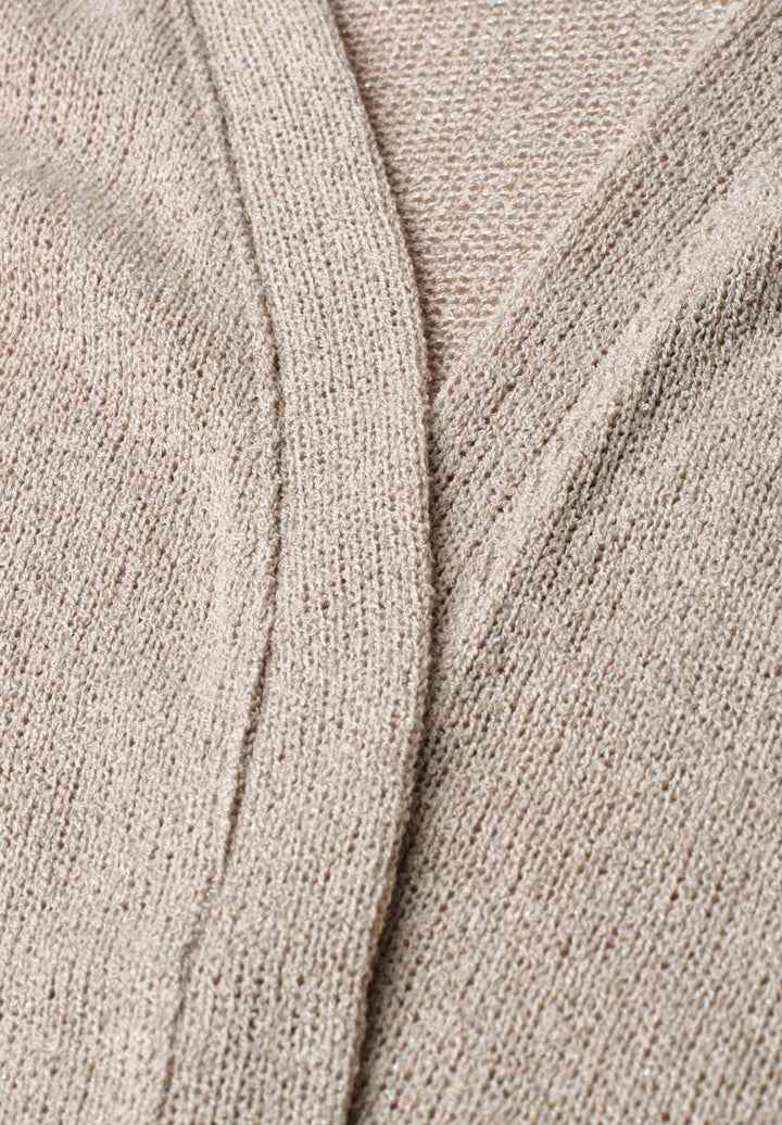 Kurzarm Jacke im Strick-Look mit Glitzer