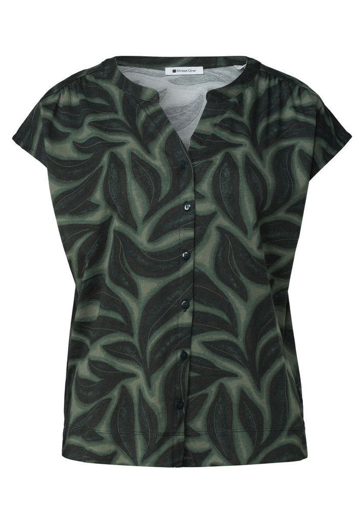 Shirt mit Knopfleiste und Print