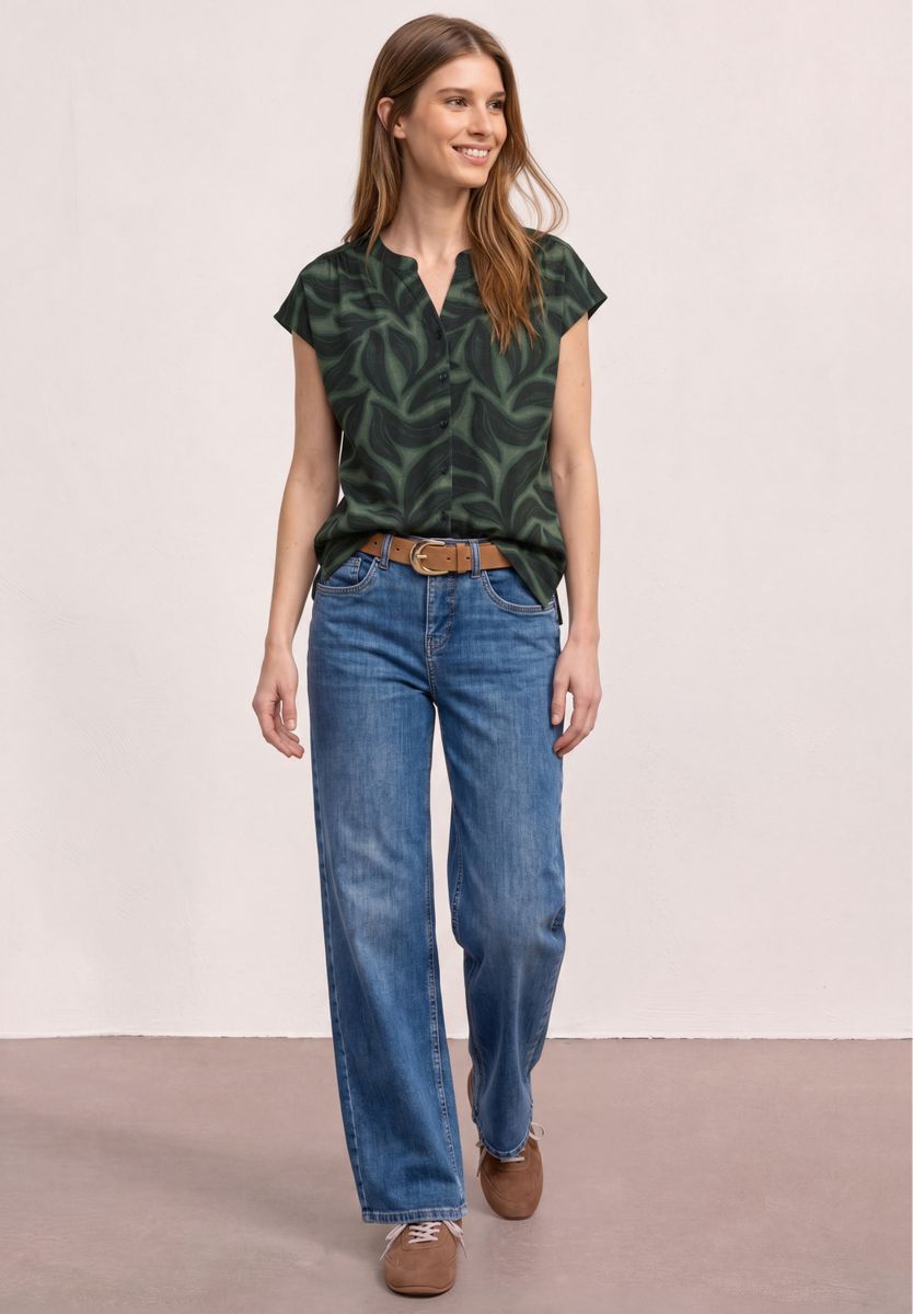 Shirt mit Knopfleiste und Print