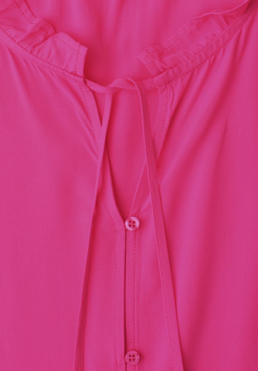 Blusentop mit Split Neck und Rüschen