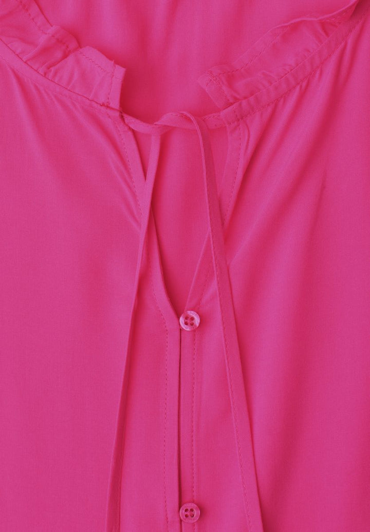 Blusentop mit Split Neck und Rüschen