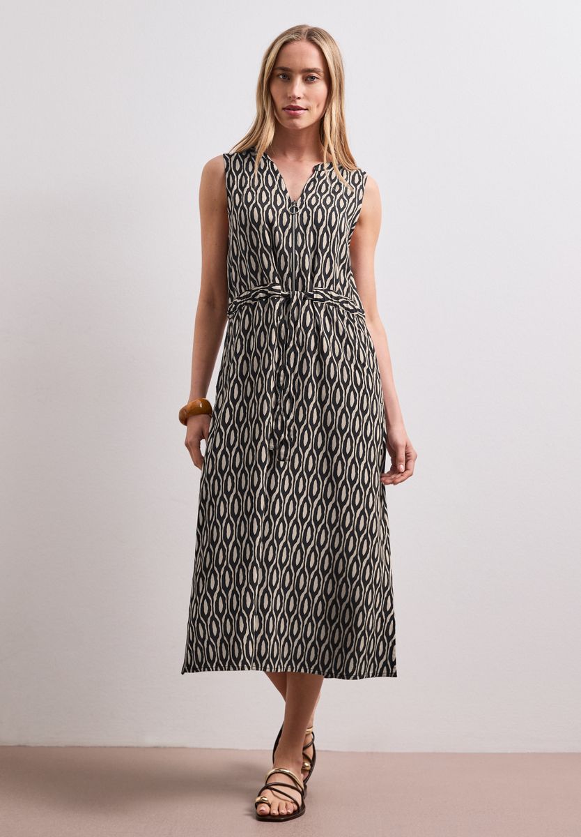 Midi-Kleid mit Split Neck und Zipper