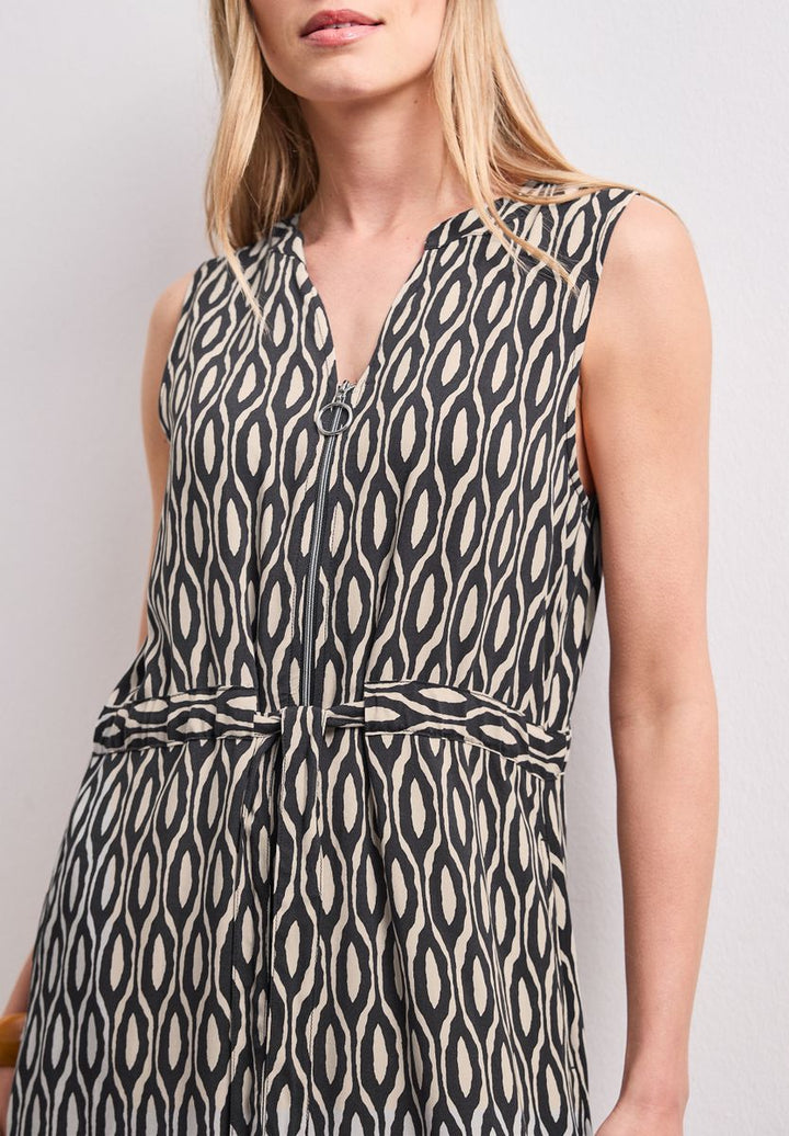 Midi-Kleid mit Split Neck und Zipper