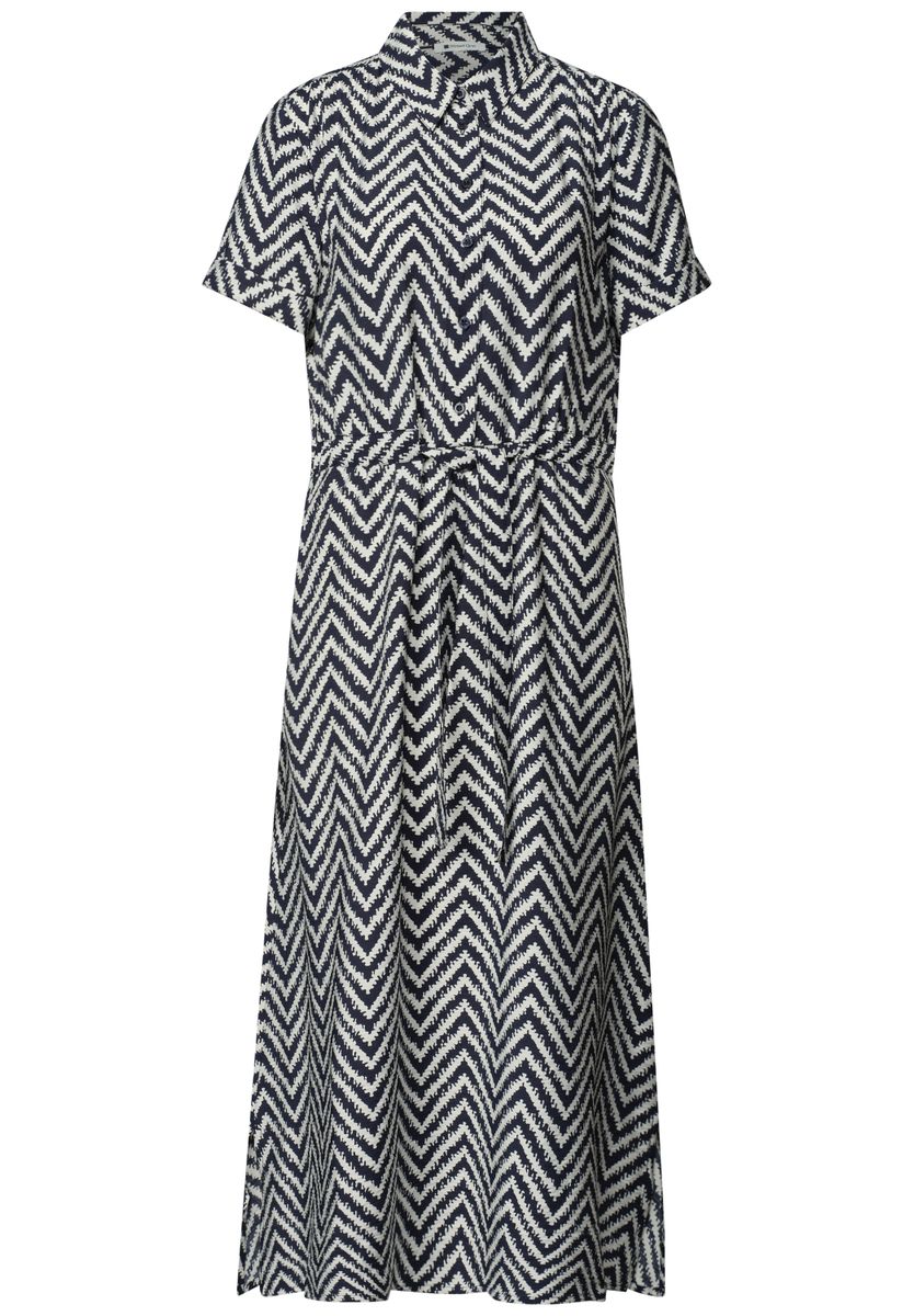 Midi-Kleid mit Zick-Zack-Muster