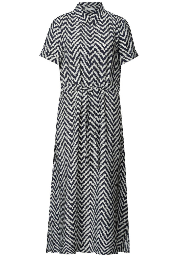 Midi-Kleid mit Zick-Zack-Muster