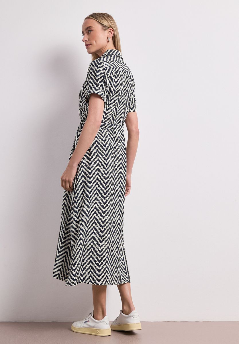Midi-Kleid mit Zick-Zack-Muster