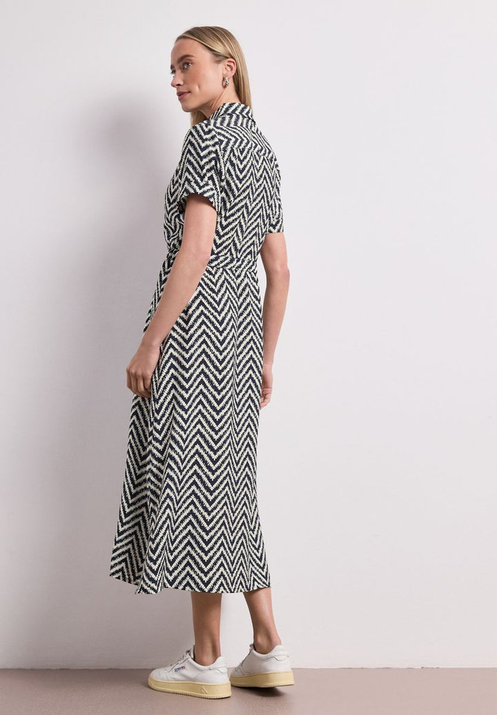 Midi-Kleid mit Zick-Zack-Muster