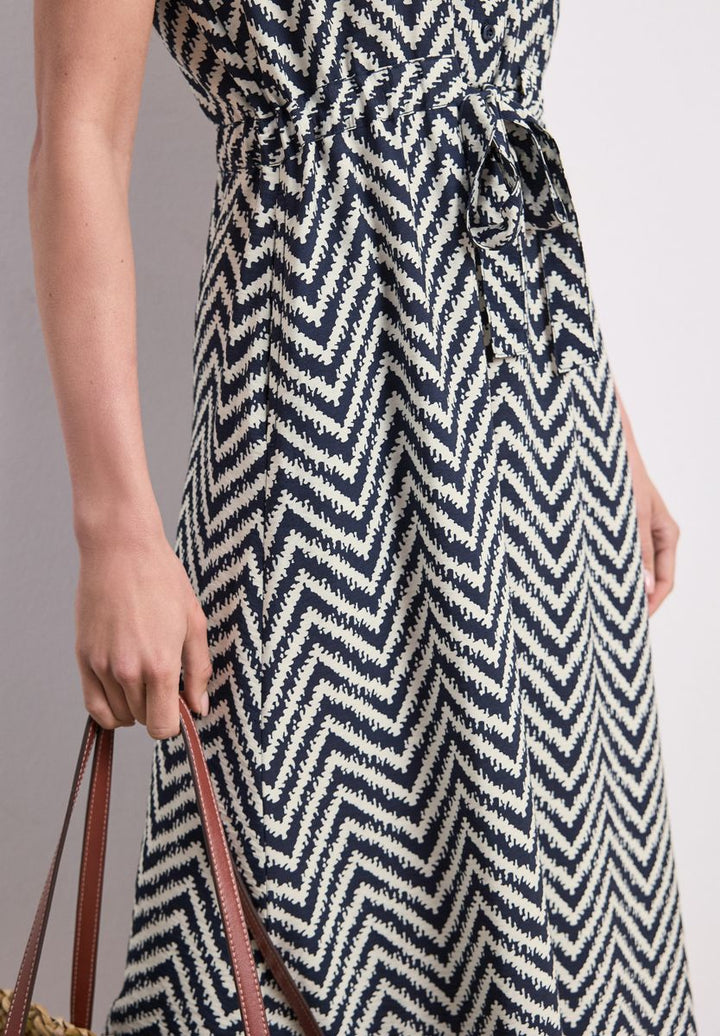 Midi-Kleid mit Zick-Zack-Muster