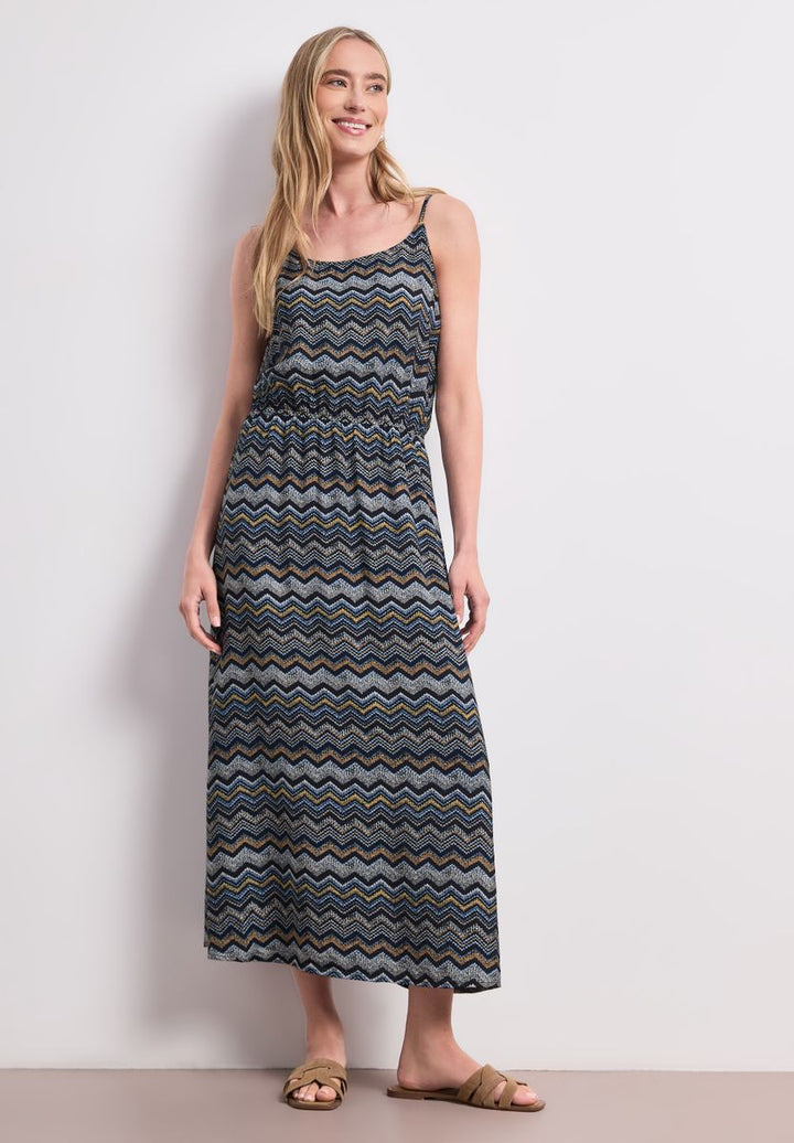 Midi-Kleid mit Zick-Zack-Muster