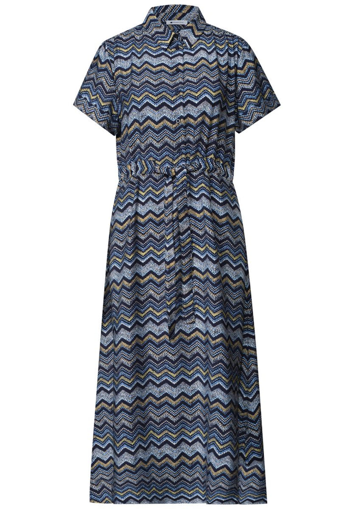 Midi-Kleid mit Zick-Zack-Muster