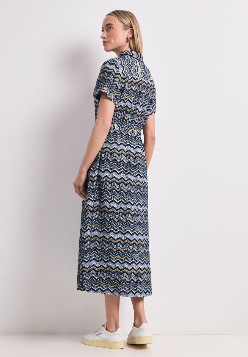 Midi-Kleid mit Zick-Zack-Muster