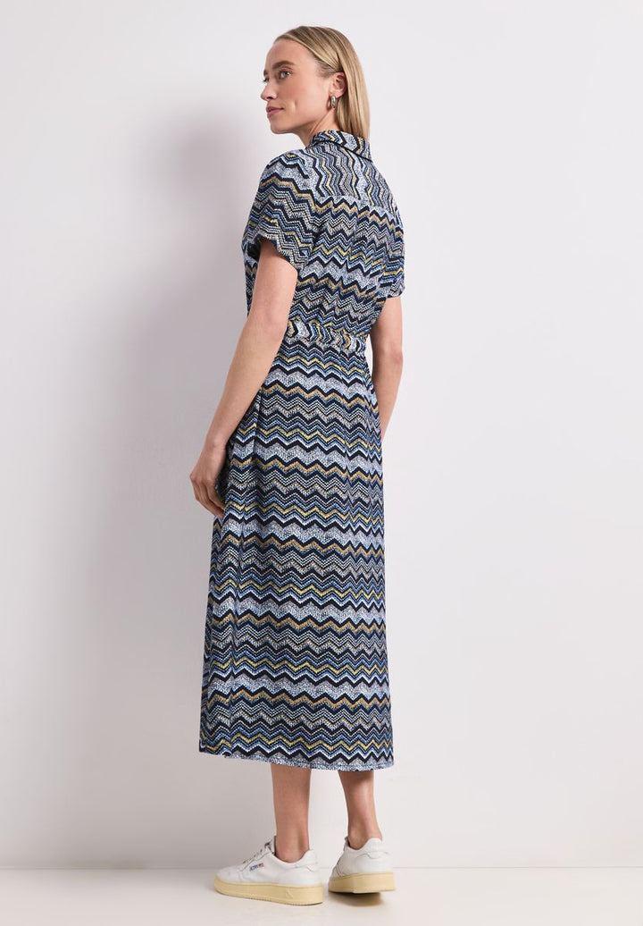 Midi-Kleid mit Zick-Zack-Muster
