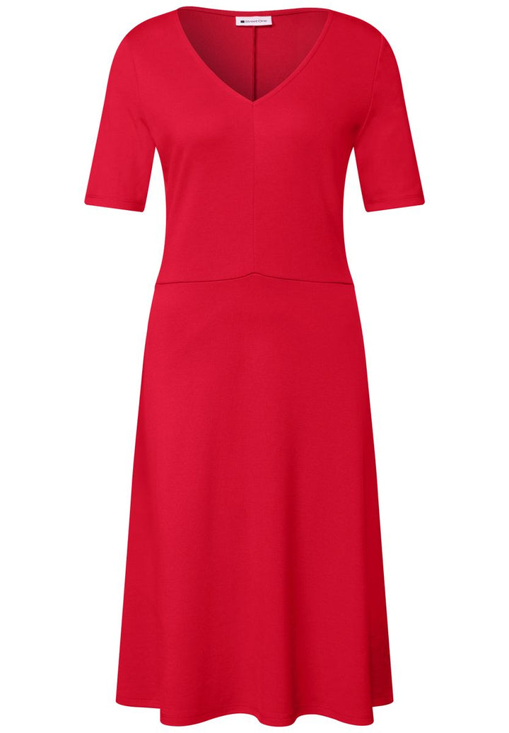 Knielanges Kleid aus Jersey mit Kurzarm