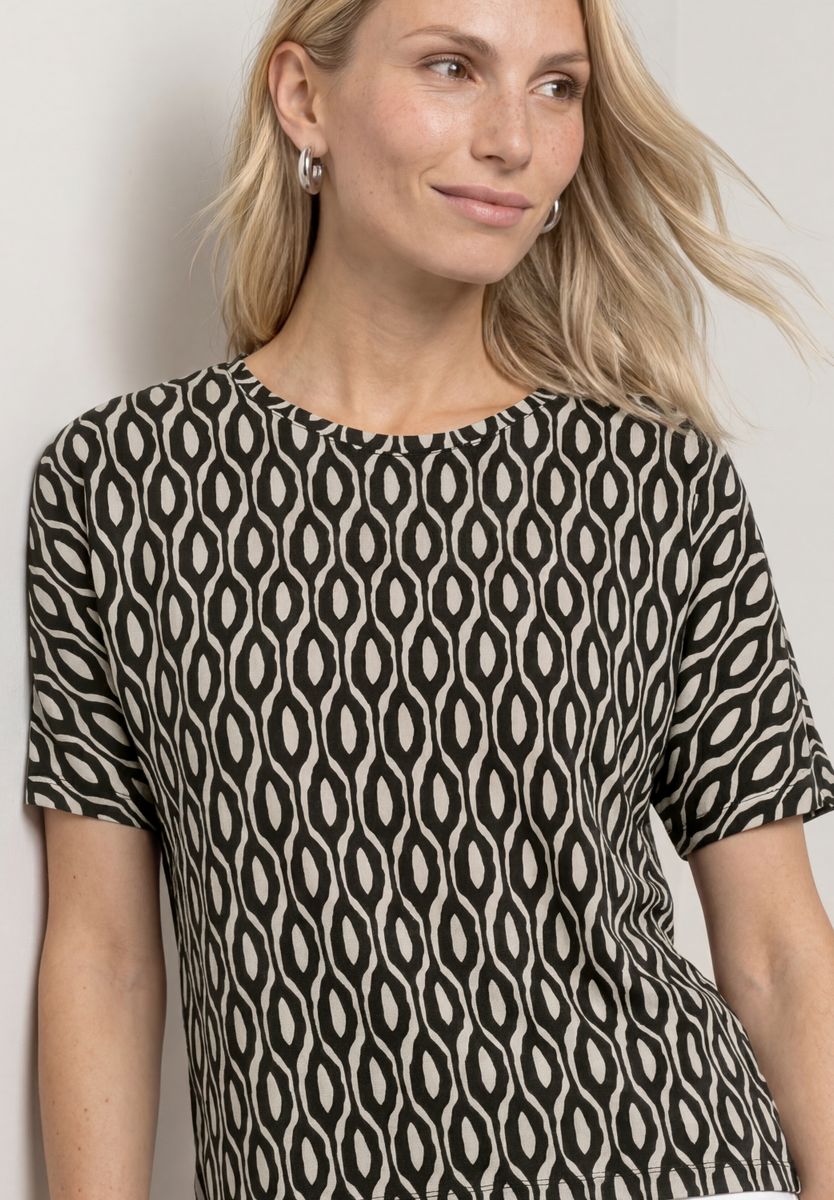 Kurzarm Shirt mit Rundhals und Print