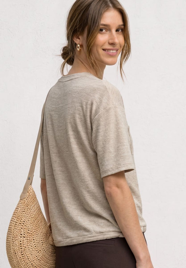 T-Shirt mit Rundhals und Brusttasche