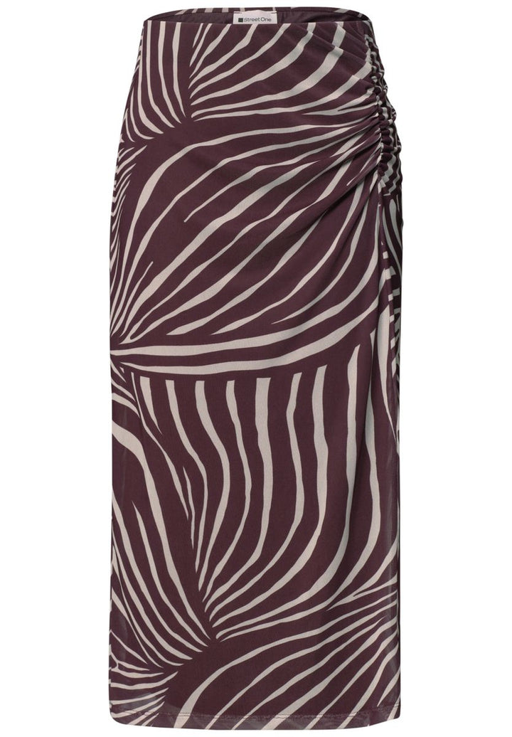 Midi-Rock aus Mesh mit Print