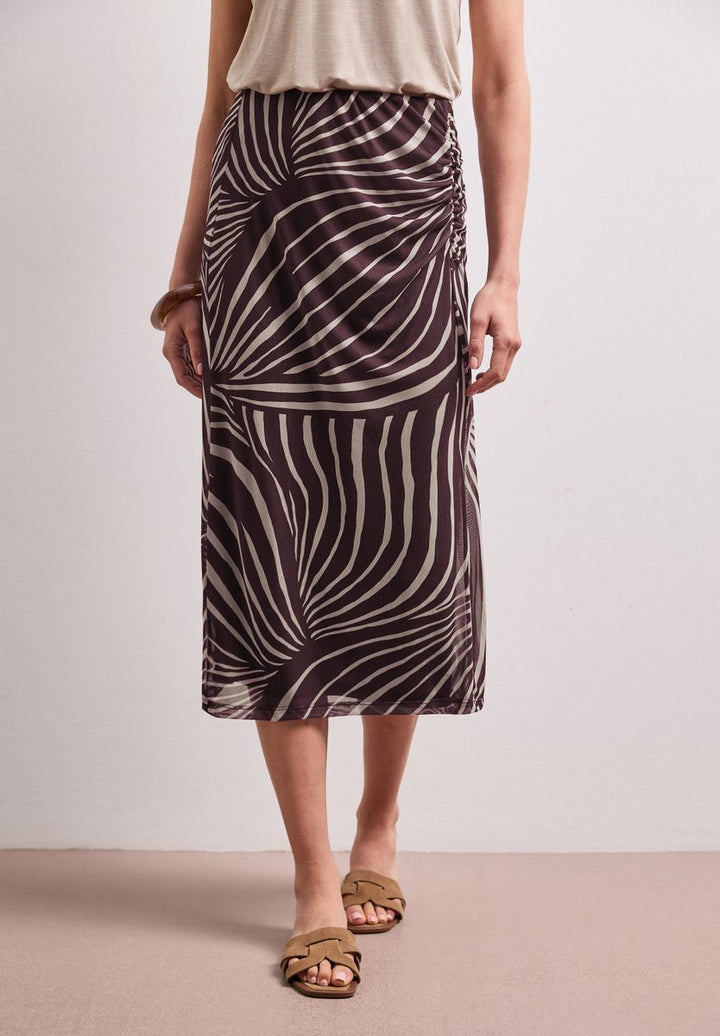 Midi-Rock aus Mesh mit Print