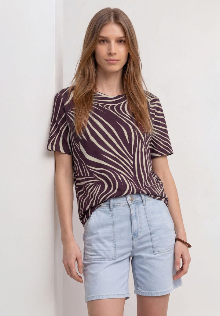 Kurzarm Shirt mit Rundhals und Print