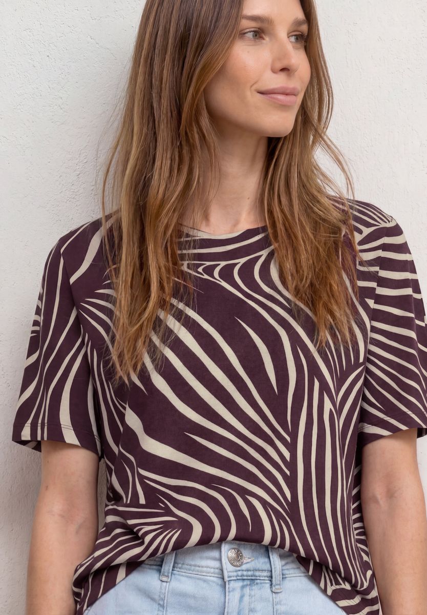 Kurzarm Shirt mit Rundhals und Print